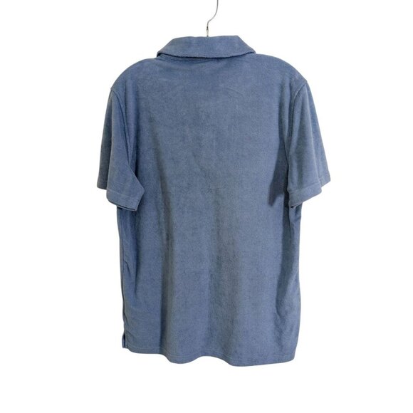 C&C California Shirt Mens Terrycloth Polo Size M Blue Short Sleeve Surf Beach - Picture 2 of 4